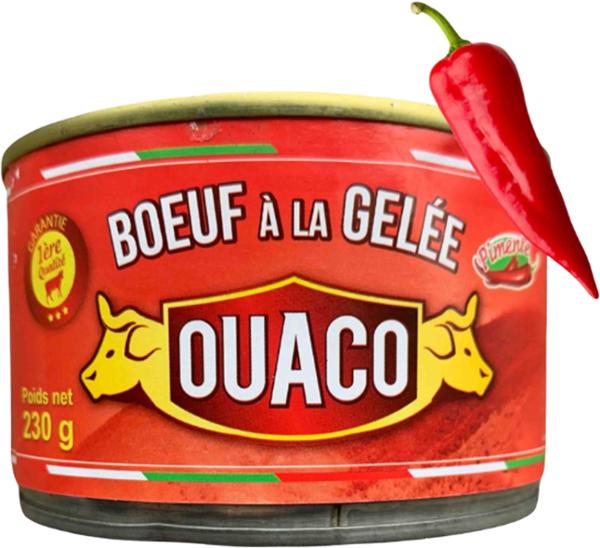 OUACO BOEUF A LA GELÉE PIMENTÉE 230G