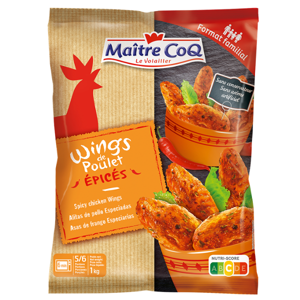 AILES DE POULET ÉPICÉES 1KG MAÎTRE COQ