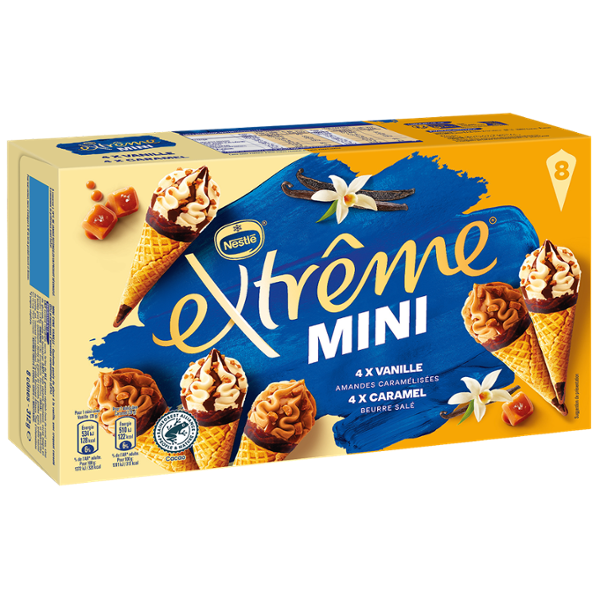 MINI CÔNES EXTRÊME CARAMEL/VANILLE 480ML