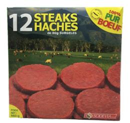 STEAK HACHÉ DE BOEUF 80G x 12 SODEVIA STEAK HACHÉ DE BOEUF 80G x 12 SODEVIA