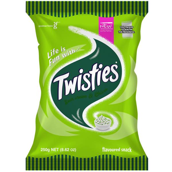 TWISTIES SOUR CREAM & CHIVES 250G