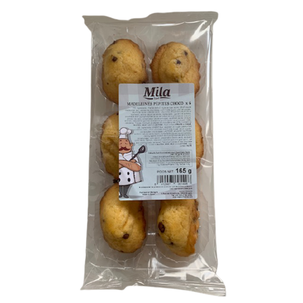 MADELEINES PEPITES DE CHOCOLAT 165G x6
