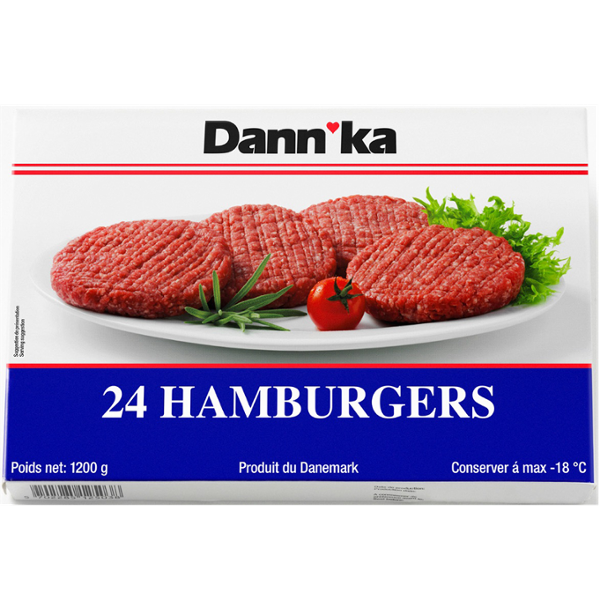 BURGER BOEUF 57% BTE 24x50G - 1.2KG