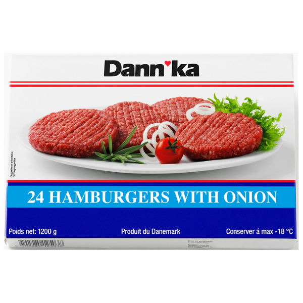 BURGER BOEUF 57% OIGNON 24x50G - 1.2KG