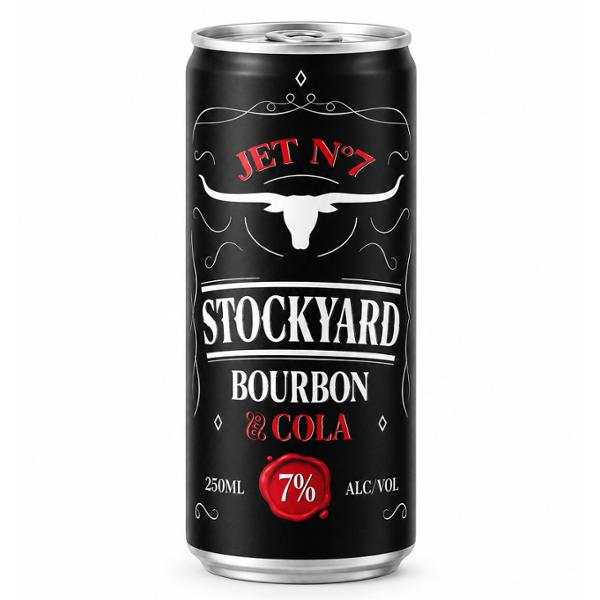 JET SEPT- BOURBON & COLA STOCKYARD 7% CAN 25CL PACK X 4
