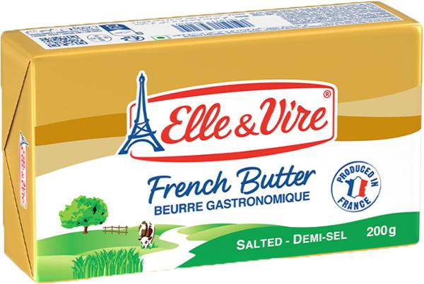 BEURRE PLAQUE GASTRONOMIQUE DEMI-SEL 200G 80%