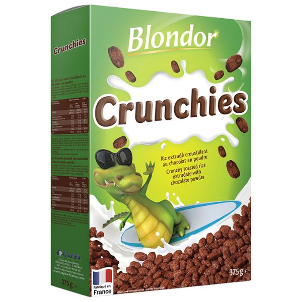 CEREALES RIZ SOUFFLES AU CHOCOLAT CRUNCHIES 375G