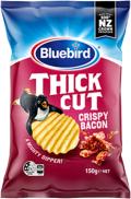 CHIPS THICK CUT BACON 150G BLUEBIRD
